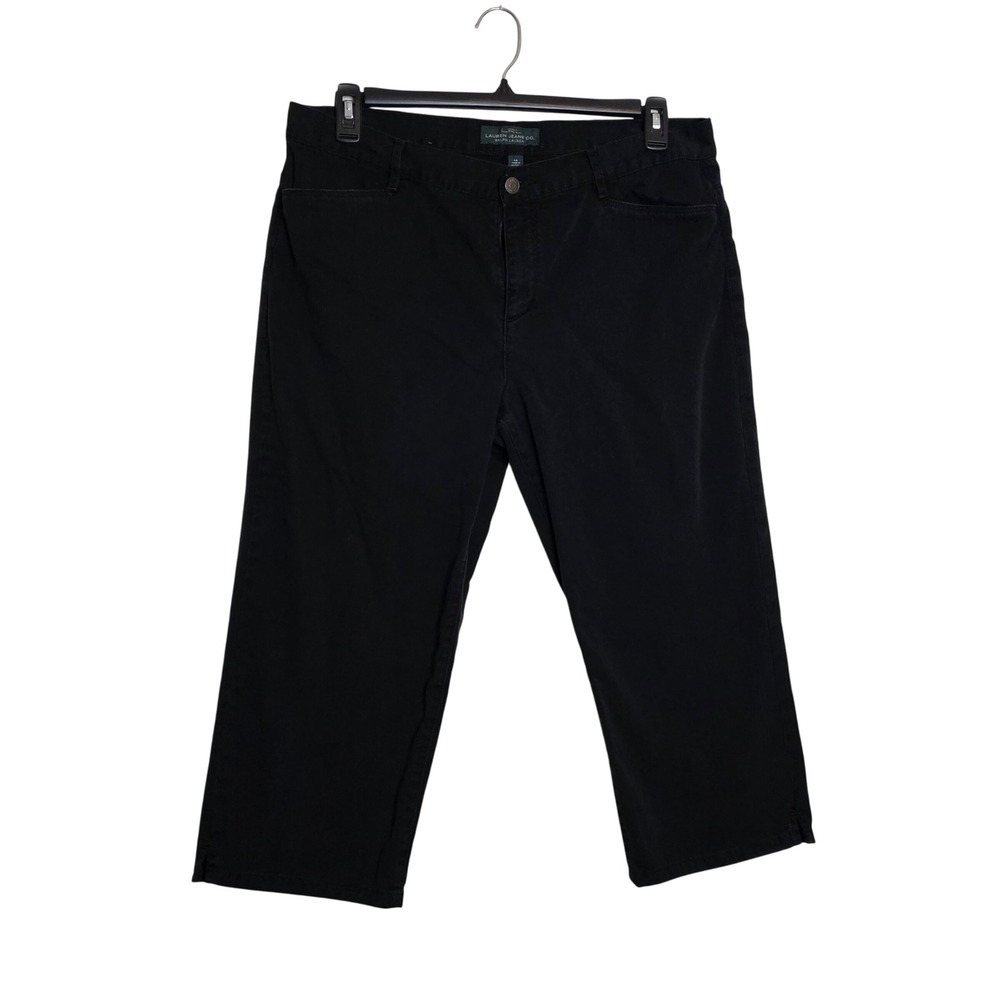 Lauren Jeans Co. Ralph Lauren Womens Size 14 Black Mid Calf Cropped Pants